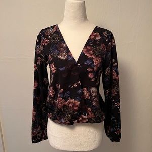 Floral wrap blouse